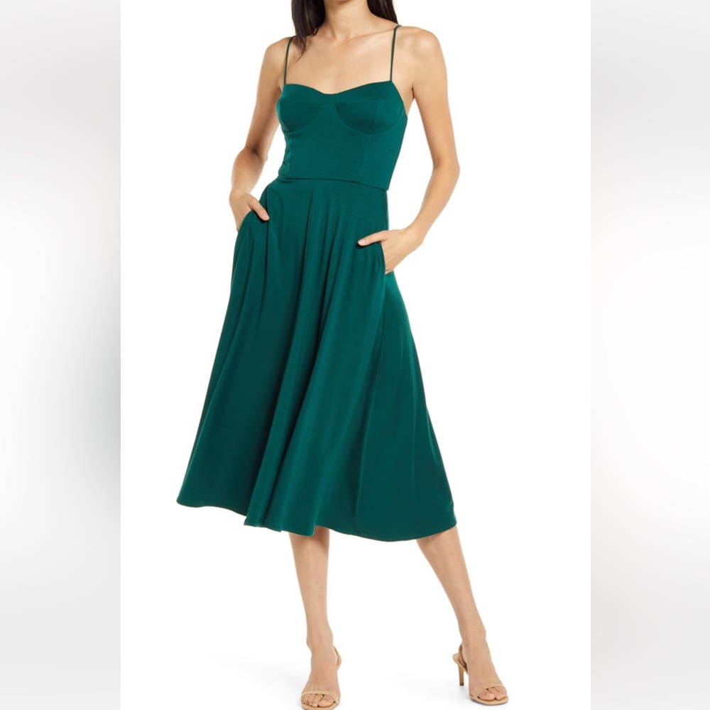 NWT Reformation Glenda Knit Dress, Emerald Green, M